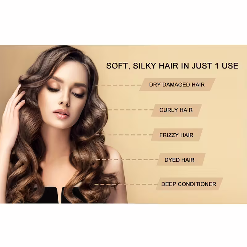 250ml Keratin Hair Care and Repair Mask: Deeply repair damaged hair, Rebuild hair structure, professional care for straight and curly hair - Image 6