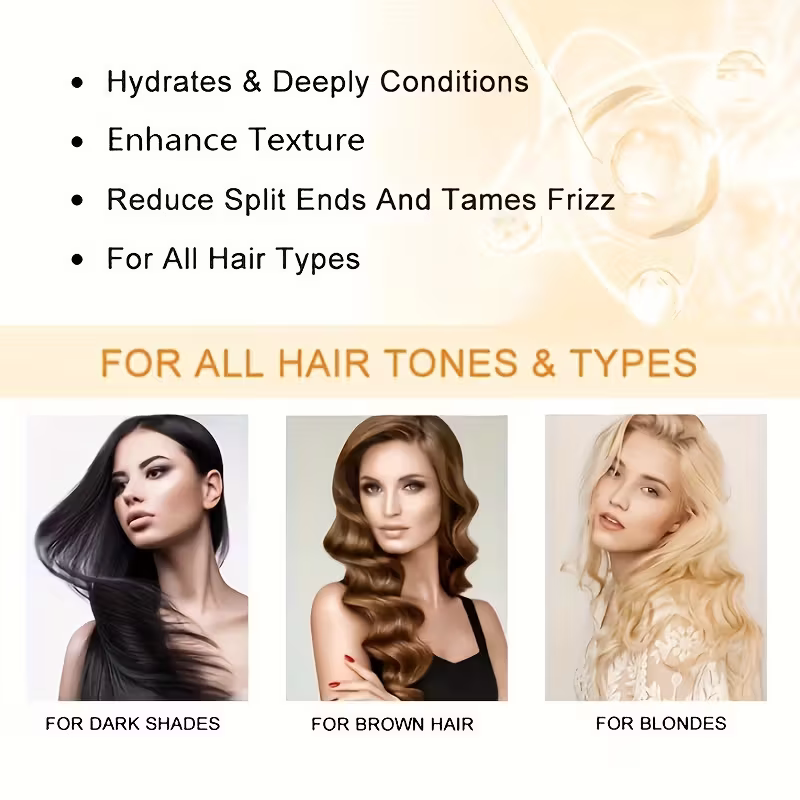 250ml Keratin Hair Care and Repair Mask: Deeply repair damaged hair, Rebuild hair structure, professional care for straight and curly hair - Image 7
