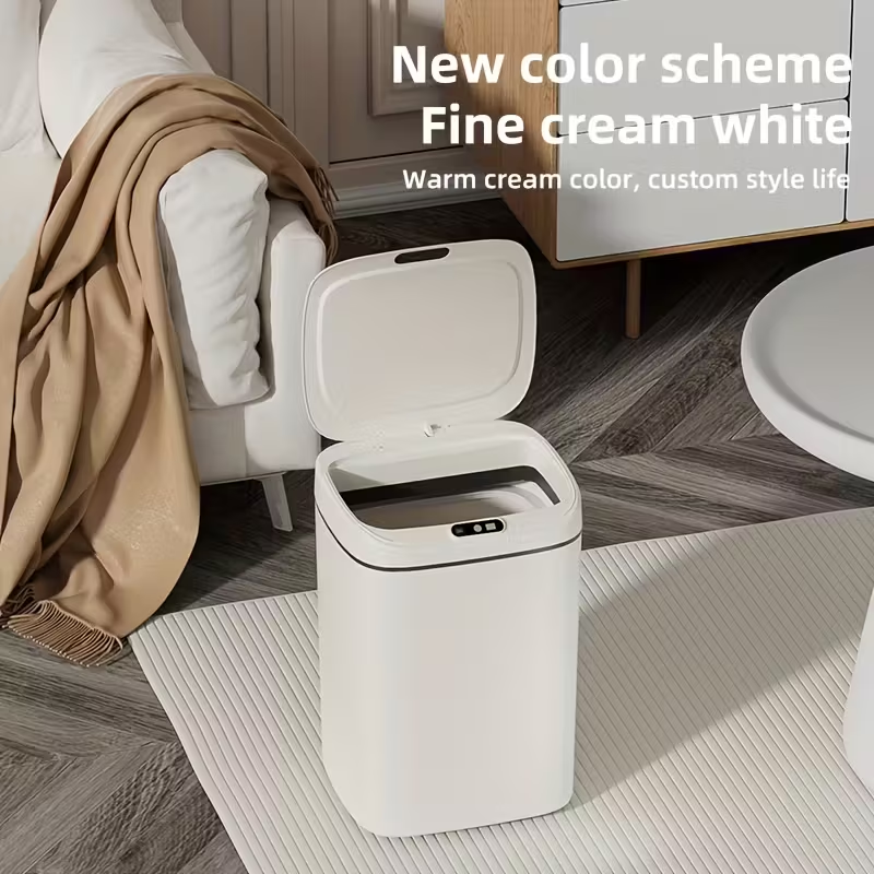Intelligent sensor trash can, silent and gradual descent - odor-proof, multiple capacity options (14 liters), suitable for kitchens, bathrooms, living rooms, offices - battery-powered (requires AA batteries, batteries not included), waterproof rating: IPX - Image 6