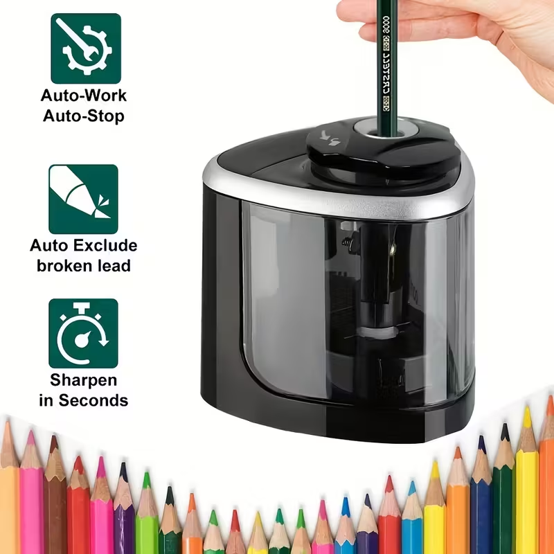 Electric pencil sharpener, Desktop automatic pencil sharpener, Office supplies - Image 1