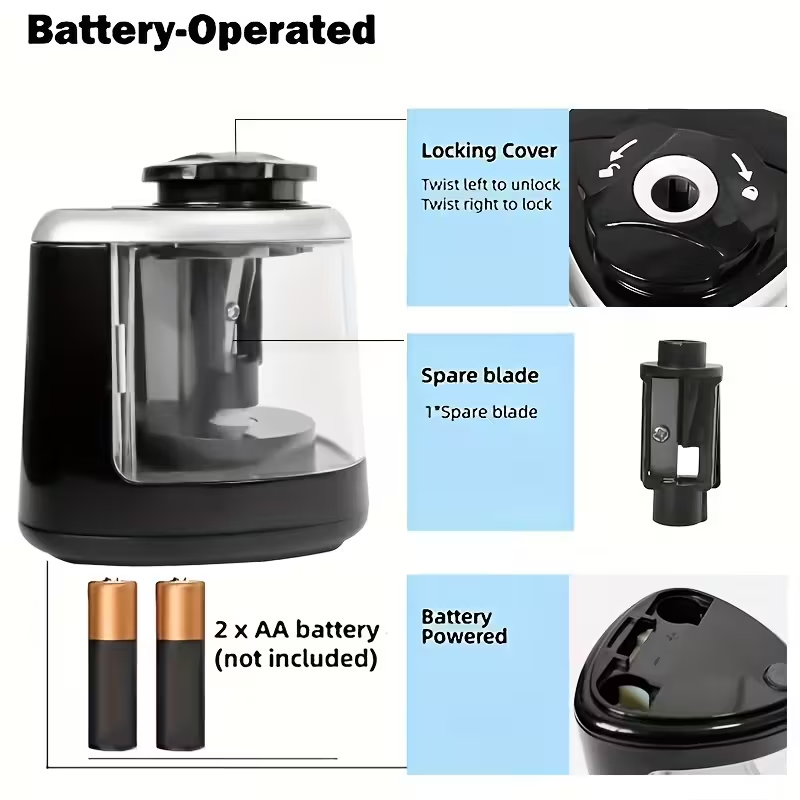Electric pencil sharpener, Desktop automatic pencil sharpener, Office supplies - Image 5