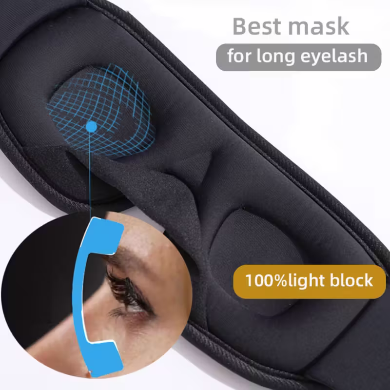 1 3D wireless sleep mask with 5.2BT headphones, the best sleep mask, Type-C charging cable built-in, wireless music eye mask, suitable for both men and women, wireless sleep mask, sleep eye mask, travel sleep aid, portable sleep solution, soft ear pads, l - Image 3