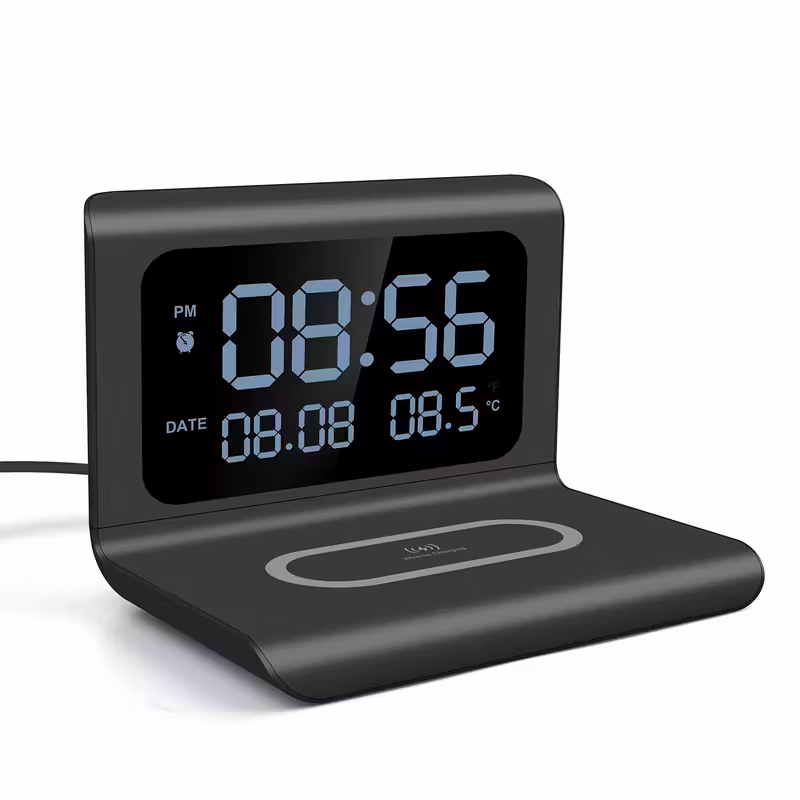 3-in-1 wireless charger, time and temperature display, bedroom desk alarm clock, iPhone 16 15 14 13 12 11 Pro Max/Mini/Plus/XR/X/8 AirPods 2/3/4/Pro/Pro 2 charging dock AirPods 4/3 /Pro/2, compatible with Samsung S25/S23/S22/S21/S20/ Galaxy Buds - Image 1