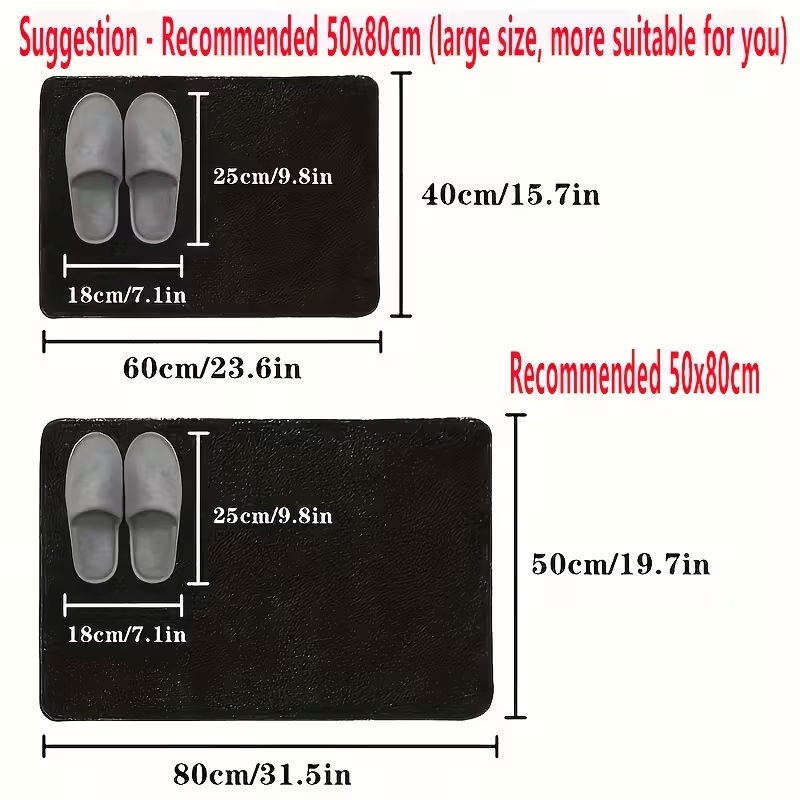 1 piece of super absorbent bathroom mat (50cm * 80cm) - Quick-drying anti-slip floor mat, soft and comfortable bathroom carpet, suitable for bathrooms, shower rooms, laundry rooms, bedrooms, living rooms, door mats, kitchen mats - Image 2
