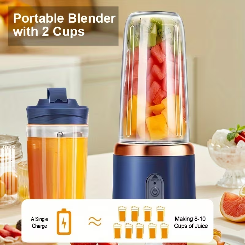 The household portable juicing cup (double cups) is the top choice for wholesale cross-border sales. This multi-functional juicer measures 19.51 centimeters in size and is an excellent gift suitable for various occasions (such as Valentine's Day, Thanksgi - Image 5