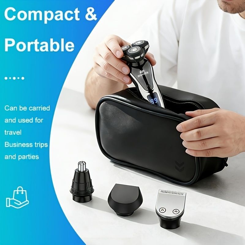 Men'S Electric Shaver 4-In-1 Shaver Multifunctional Shaver USB Charging Shaver - Black - Size 1168 - Image 3