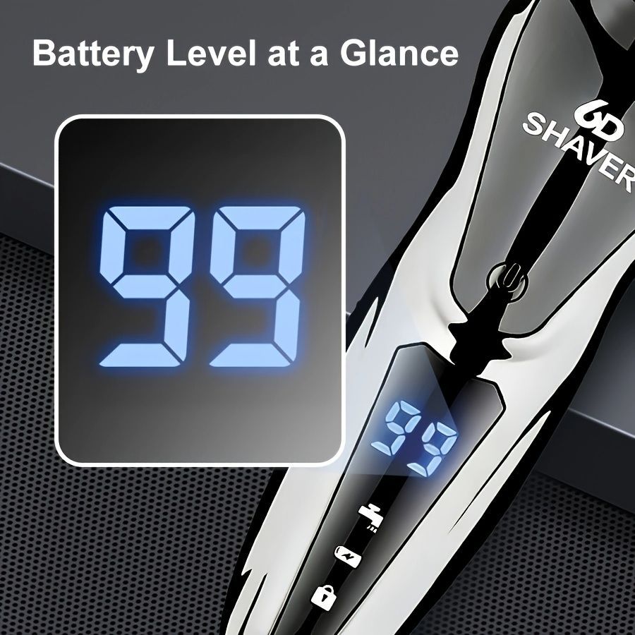 Men'S Electric Shaver 4-In-1 Shaver Multifunctional Shaver USB Charging Shaver - Black - Size 1168 - Image 4