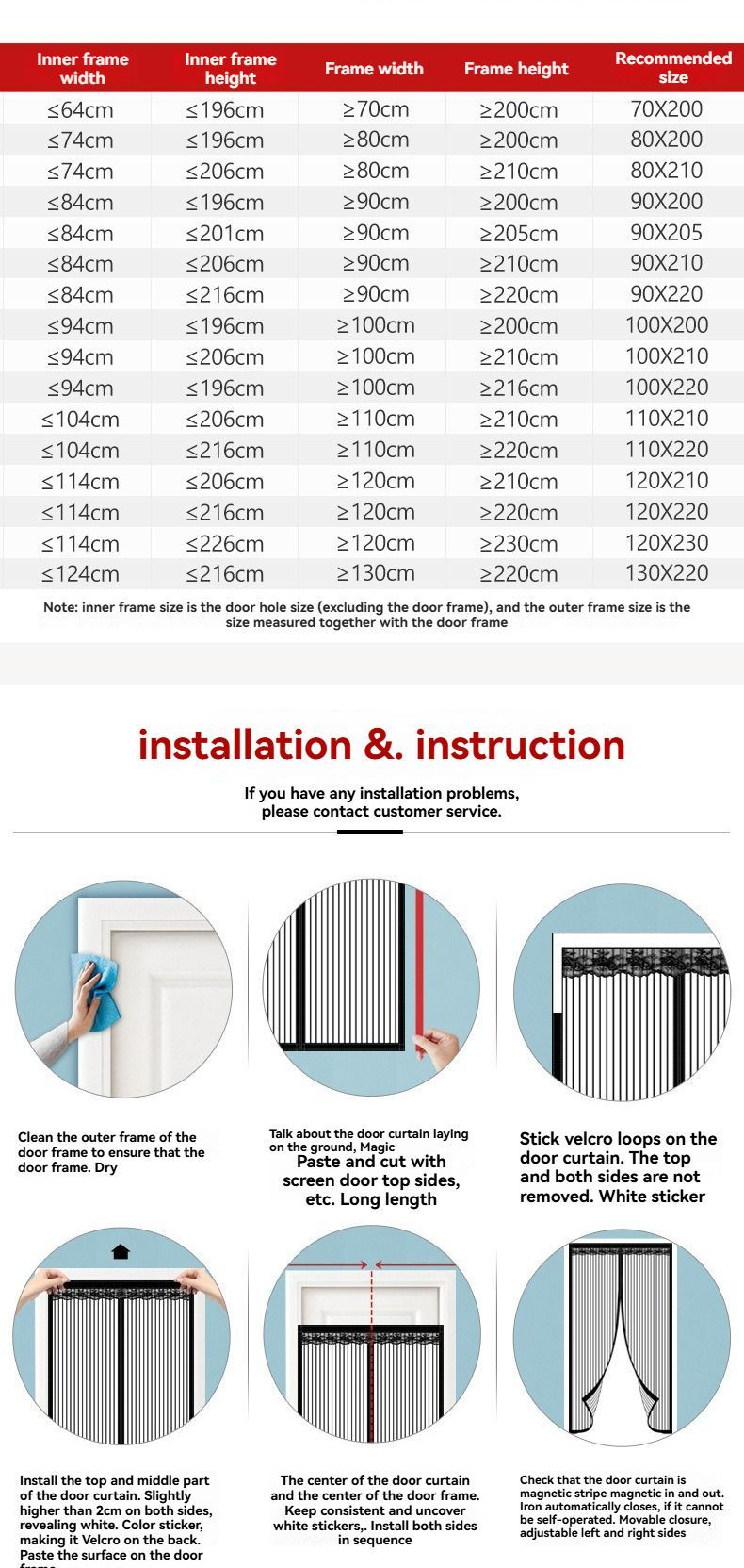 Magnetic Screen Door Self-Sealing Mesh Curtain Heavy-Duty Screen Door Insect - Black - Size 120-250cm - Image 8