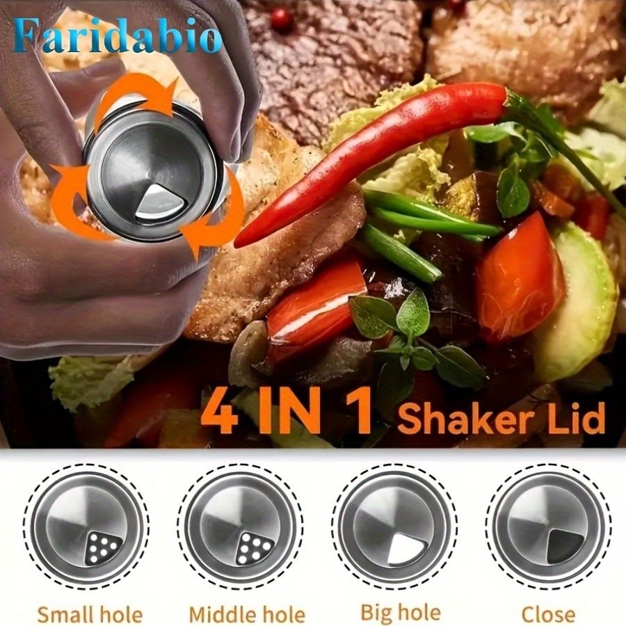 7 pieces rotating base spice dispenser, kitchen supplies, spice dispenser set, including salt, pepper and sugar dispenser - perfect for kitchen storage and organization - Image 4