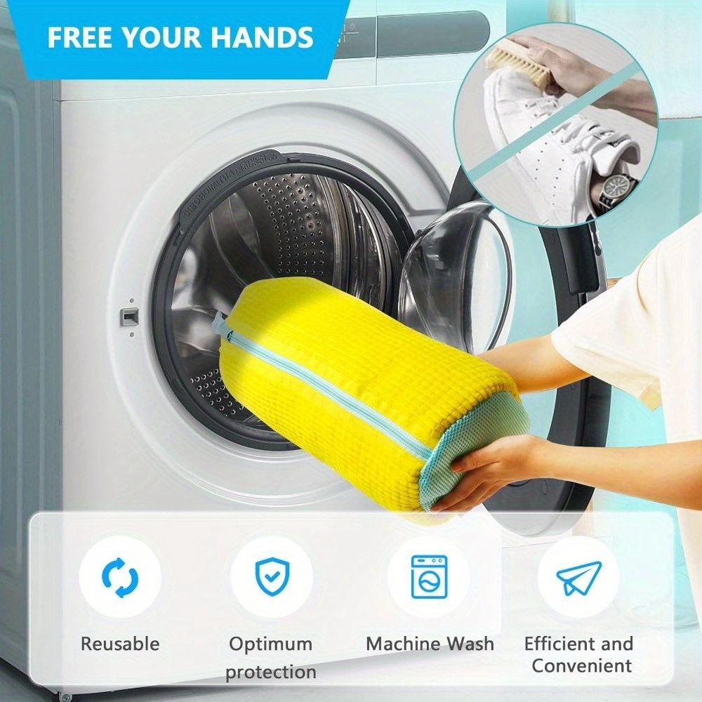 Shoe Washing Machine Bag Durable Shoe Bag Shoe Cleaning Accessory Sneakers - Pink - Size 001 - Image 2