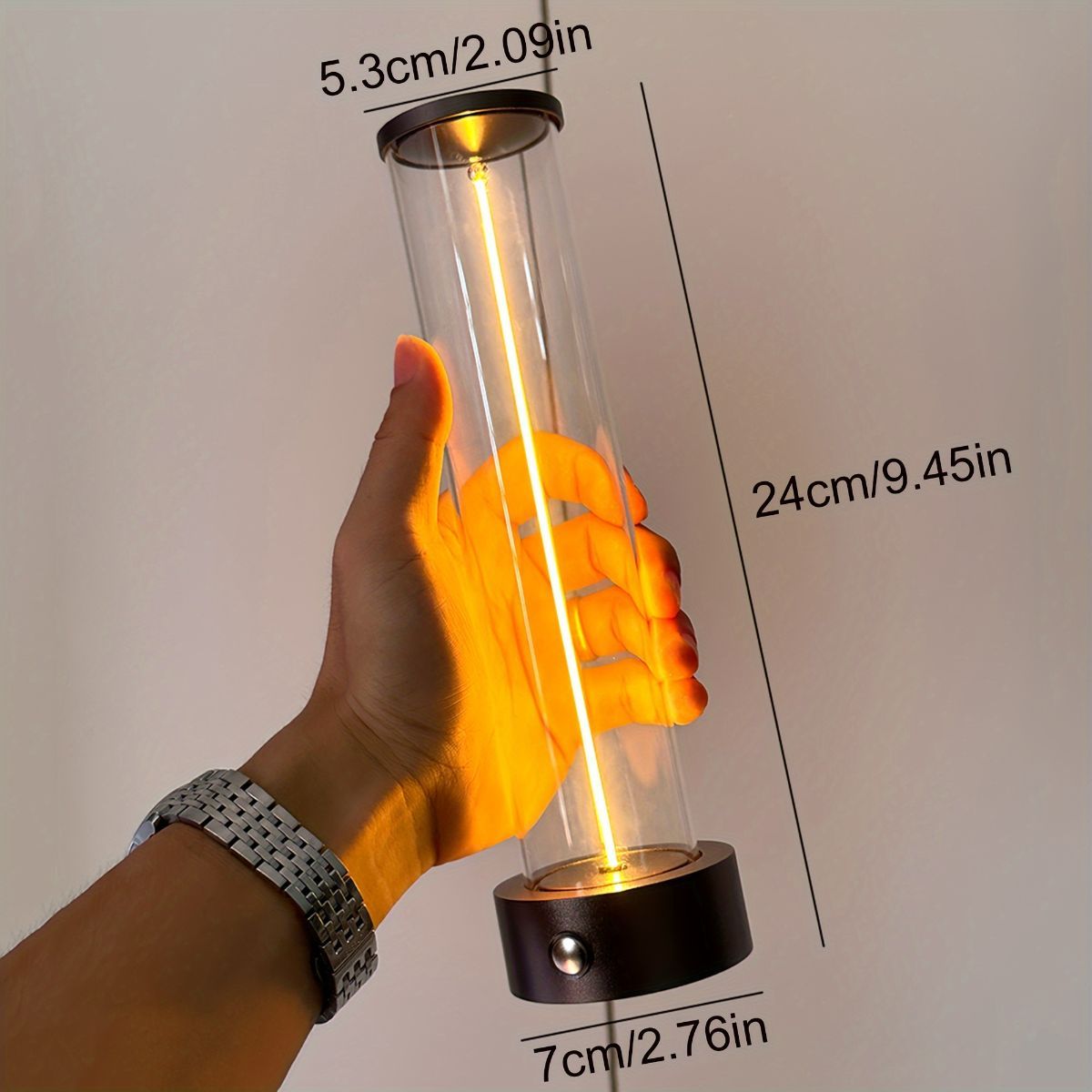 Minimalist Table Lamp Cordless Lamp Rechargeable Lamp Touch Dimmable Lamp - Black - Size 24CM - Image 3