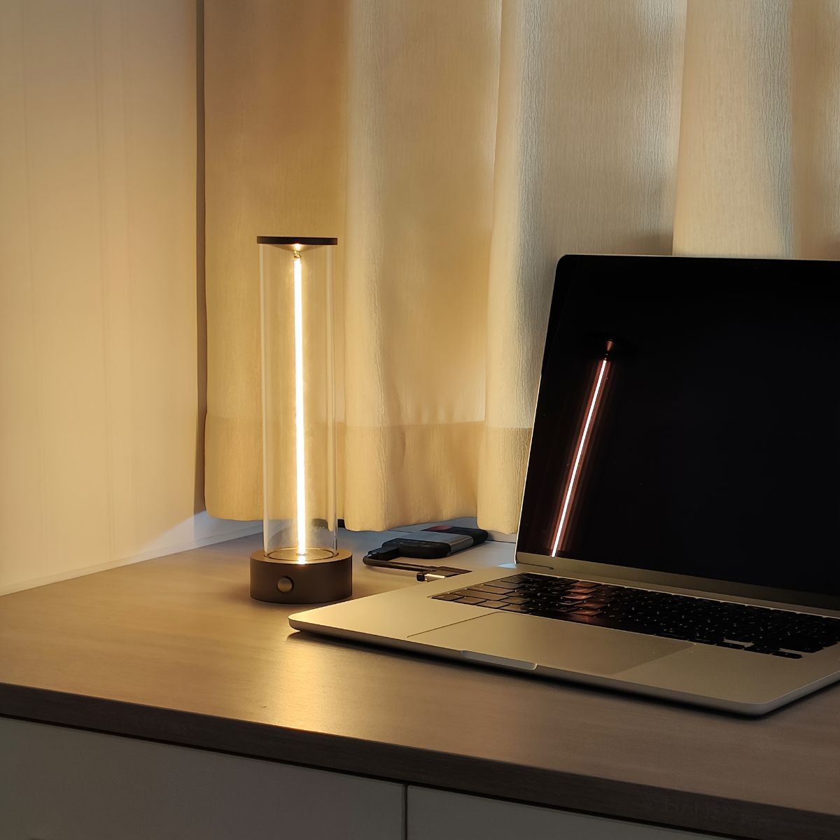 Minimalist Table Lamp Cordless Lamp Rechargeable Lamp Touch Dimmable Lamp - Black - Size 24CM - Image 6