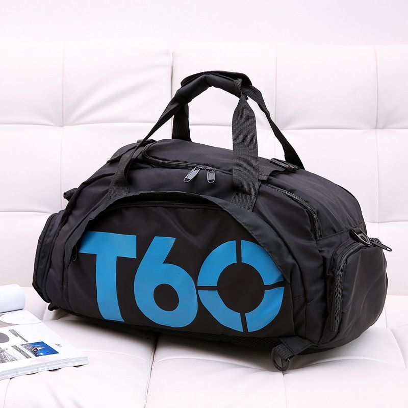 Travel Duffel Bag T60 Duffel Durable Travel Bag Stylish Gym Bag Weekend Bag - Black and blue - Size 50-30-28CM - Image 1