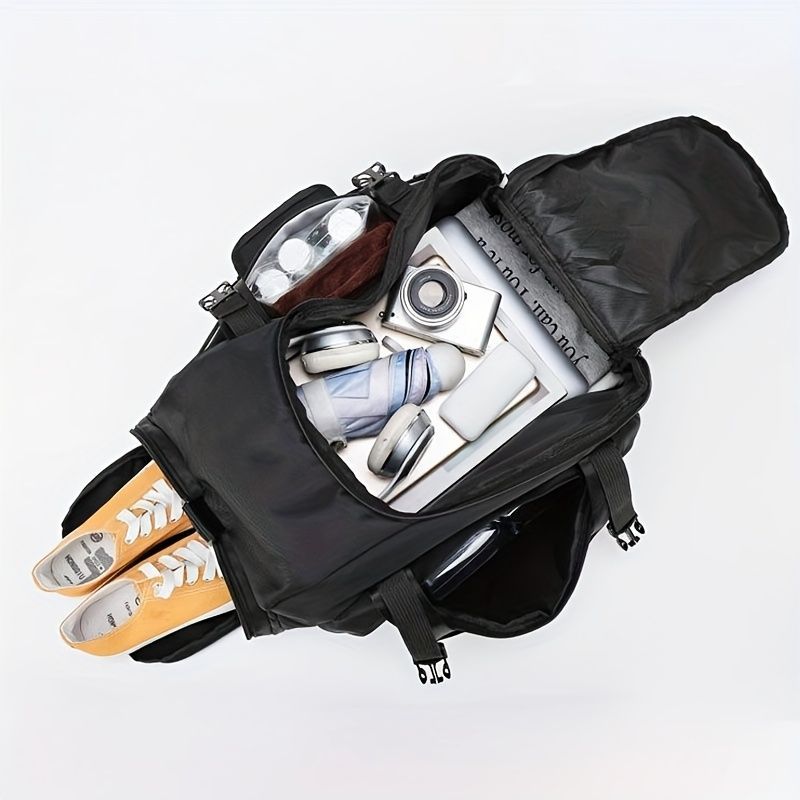 Travel Duffel Bag T60 Duffel Durable Travel Bag Stylish Gym Bag Weekend Bag - Black and blue - Size 50-30-28CM - Image 4