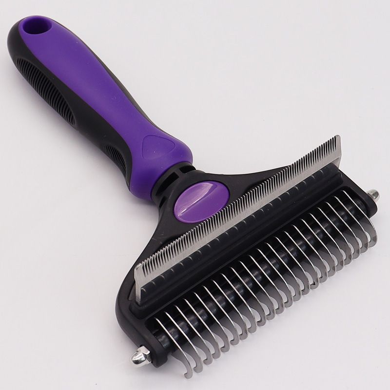 Pet Hair Remover Brush Double-Sided Pet Brush Pet Grooming Tool Dog Brush Cat - Royal Blue - Size Small size -fine teeth 67 - Image 6