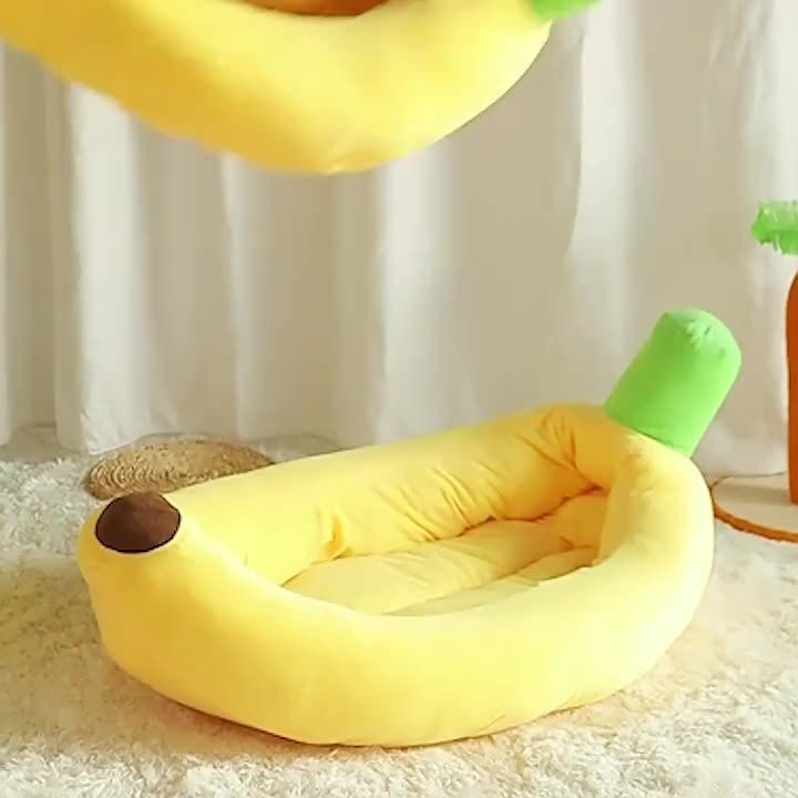 Banana-Shaped Pet Bed Removable Washable Pet Bed Small Medium Dog Bed Cat Bed - Green - Size 105-50CM - Image 8