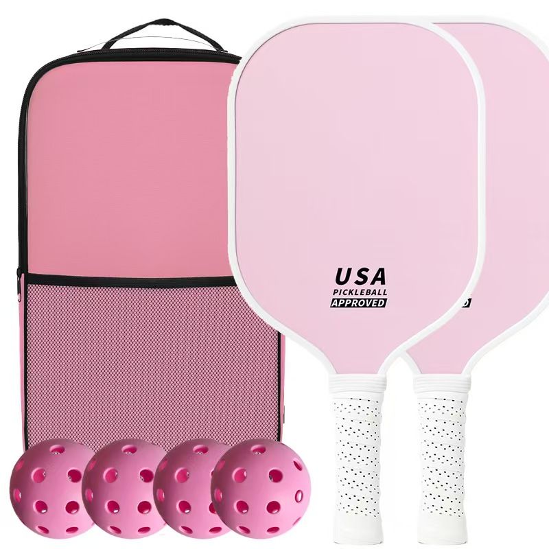 Pink Pickleball Set with 2 Paddles, 4 Balls & Carry Bag - Image 1