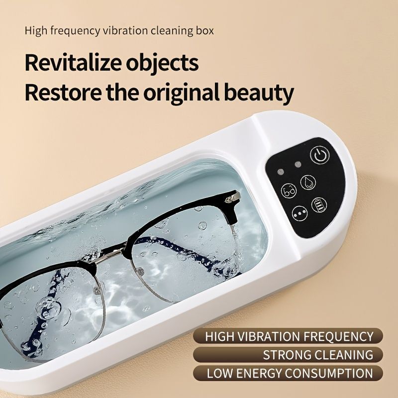Eyewear Cleaner Jewelry Cleaner Watch Cleaner Sonic Vibration Cleaner USB - White - Size Eyewear Cleaner Jewelry Cleaner Watch Cleaner Sonic Vibration Cleaner USB - Image 1