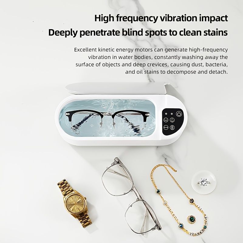 Eyewear Cleaner Jewelry Cleaner Watch Cleaner Sonic Vibration Cleaner USB - White - Size Eyewear Cleaner Jewelry Cleaner Watch Cleaner Sonic Vibration Cleaner USB - Image 7