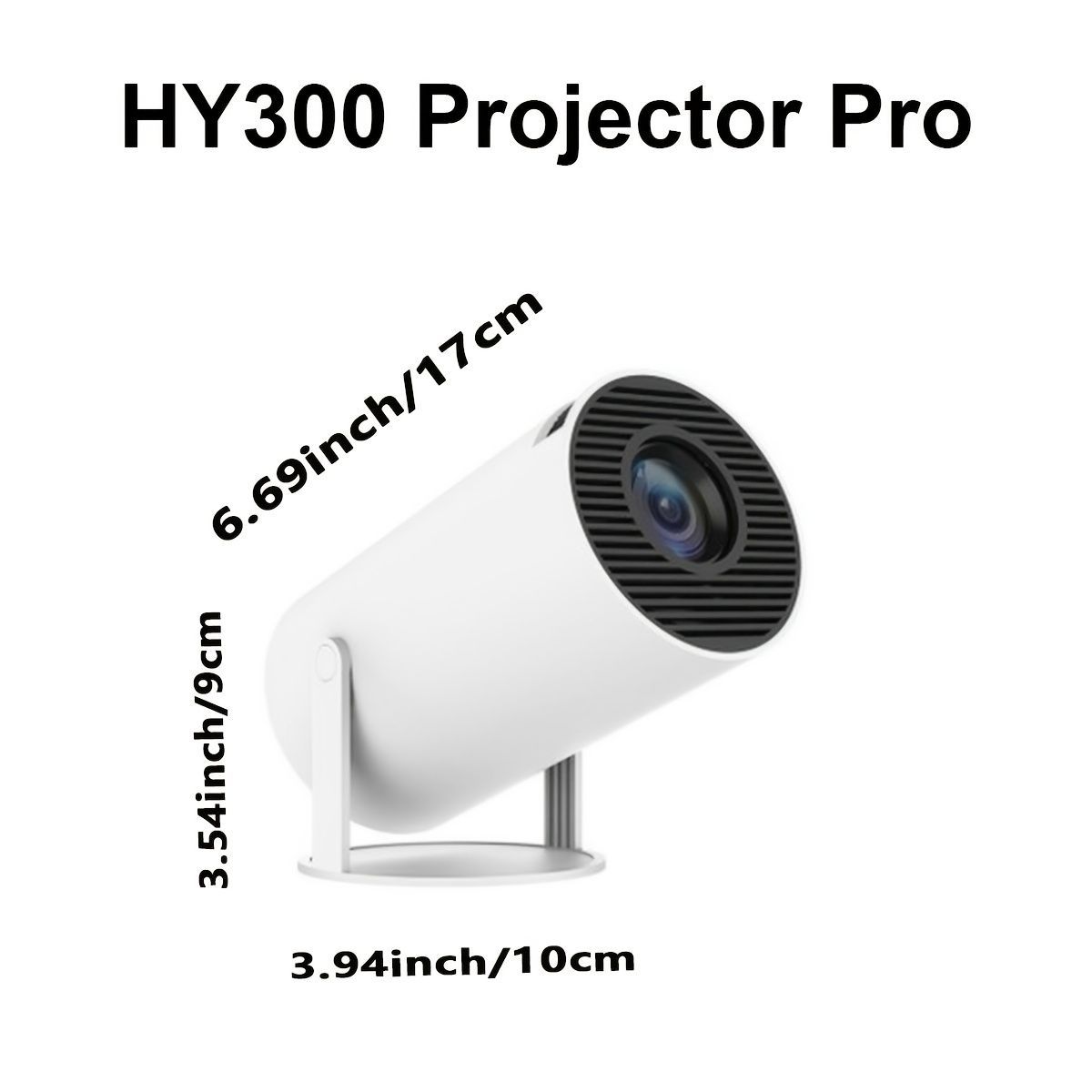 HY300 Pro HD Smart Projector Mini Projector Portable Projector 4K Projector - White - Size 01 - Image 2