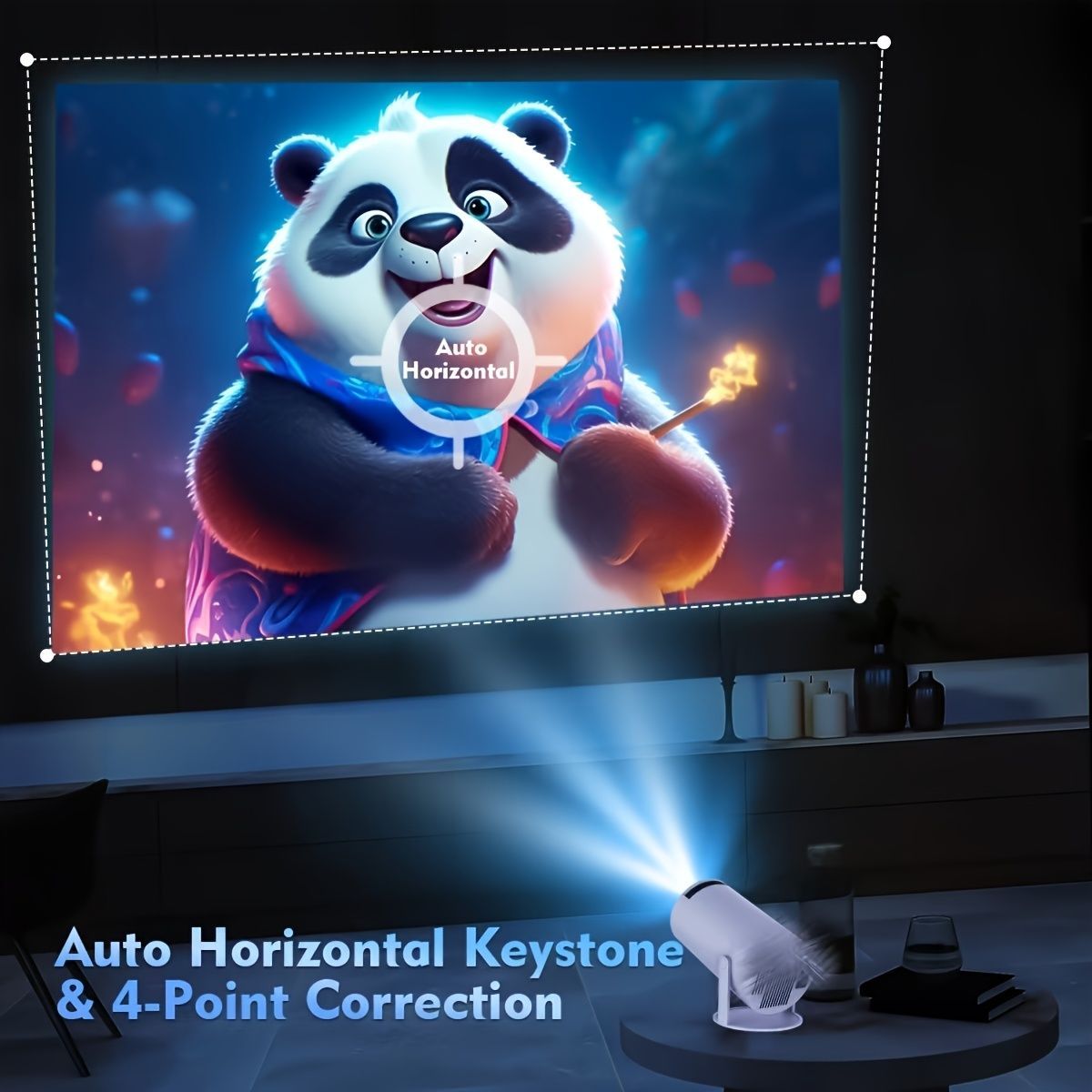 HY300 Pro HD Smart Projector Mini Projector Portable Projector 4K Projector - White - Size 01 - Image 4