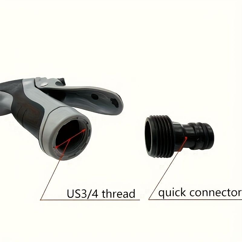 Portable High-Pressure Car Wash Water Gun 3/4-Inch Adapter 1/2-Inch Adapter - Black - Size 01 - Image 4