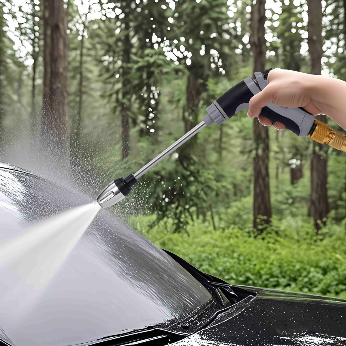 Portable High-Pressure Car Wash Water Gun 3/4-Inch Adapter 1/2-Inch Adapter - Black - Size 01 - Image 6