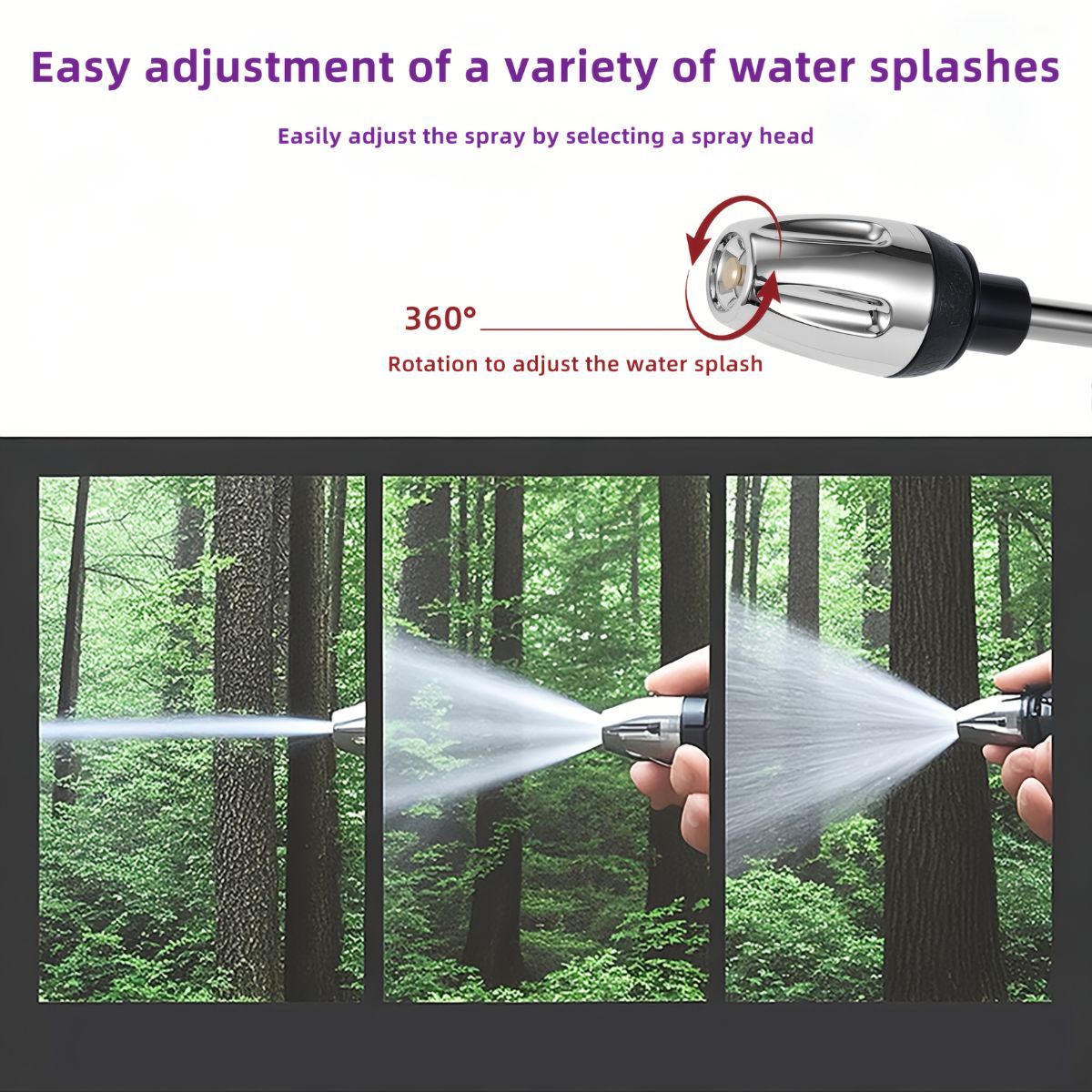 Portable High-Pressure Car Wash Water Gun 3/4-Inch Adapter 1/2-Inch Adapter - Black - Size 01 - Image 8