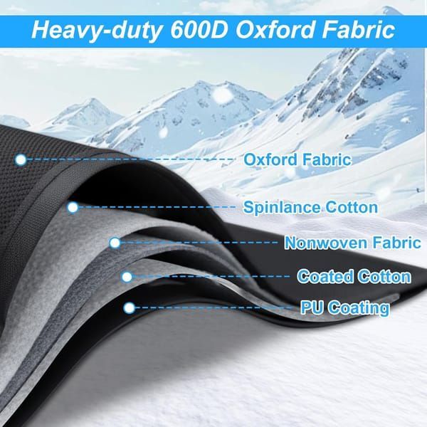 Windshield Cover 800D Oxford Fabric SUV Truck Cover Frost Resistant Waterproof - Black - Size 001 - Image 4