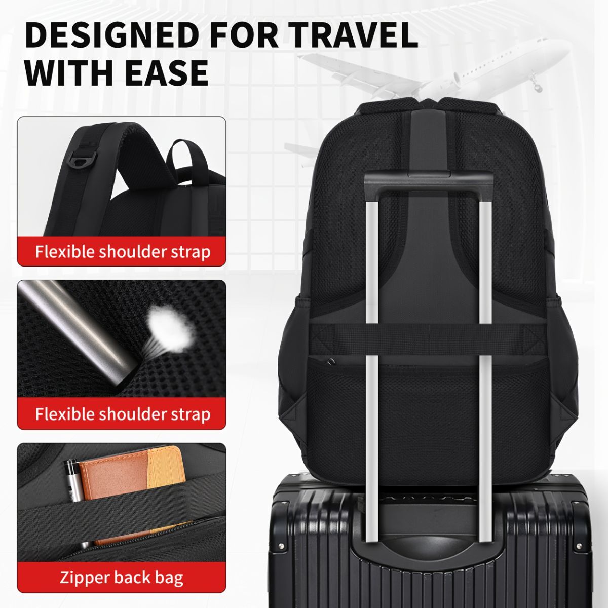 Teenager Backpack Safe Materials Backpack Multiple Compartments Backpack Ample - Blue - Size 44-32CM - Image 7