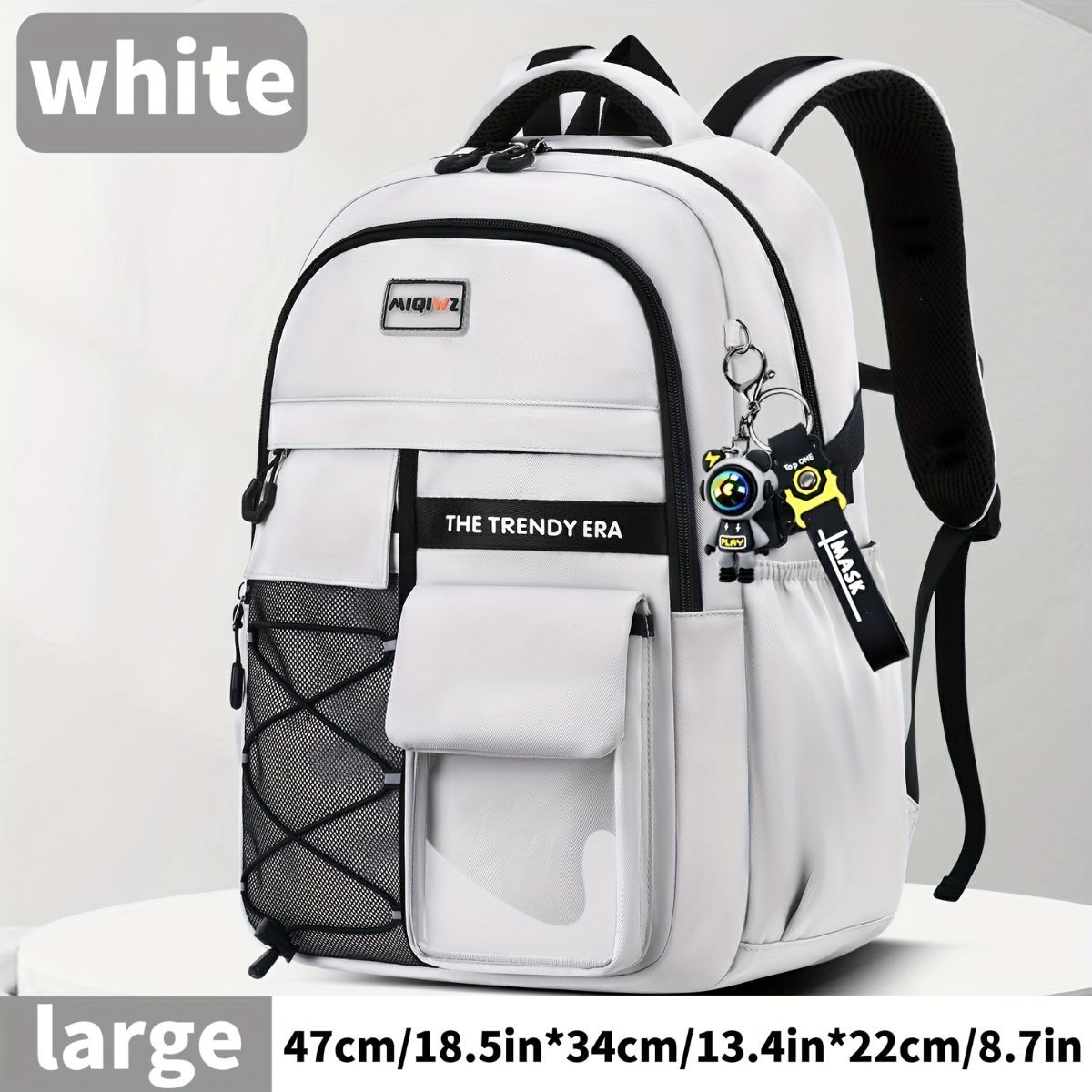 Teenager Backpack Safe Materials Backpack Multiple Compartments Backpack Ample - White - Size 47-34CM - Image 1