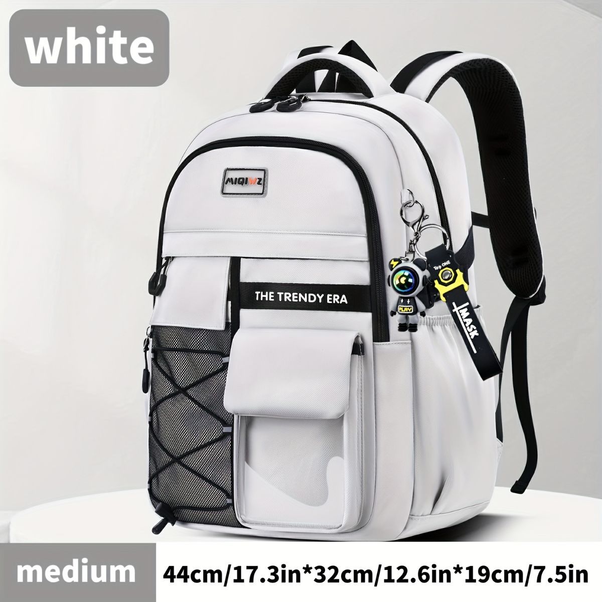 Teenager Backpack Safe Materials Backpack Multiple Compartments Backpack Ample - White - Size 47-34CM - Image 5