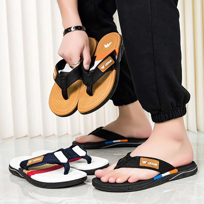 Men'S Flip-Flops Summer Sandals Thick-Soled Anti-Slip Anti-Odor Wear-Resistant - White - Size 39 - Image 4