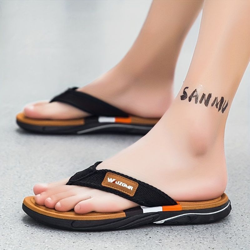 Men'S Flip-Flops Summer Sandals Thick-Soled Anti-Slip Anti-Odor Wear-Resistant - White - Size 43 - Image 5