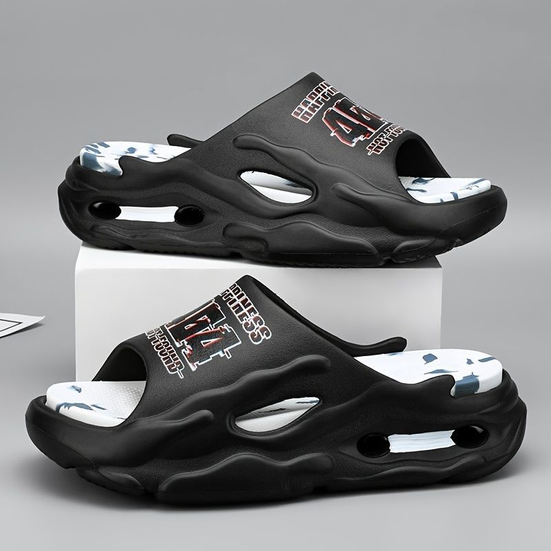 Men'S Slippers EVA Slippers Indoor Outdoor Slippers Beach Slippers Shower - Black - Size 38 - Image 1