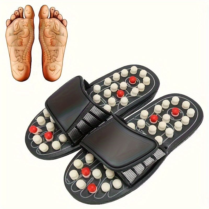 Men'S Slippers Acupressure Slippers Foot Massage Foot Pain Relief Open Toe - Black - Size 42 - Image 3