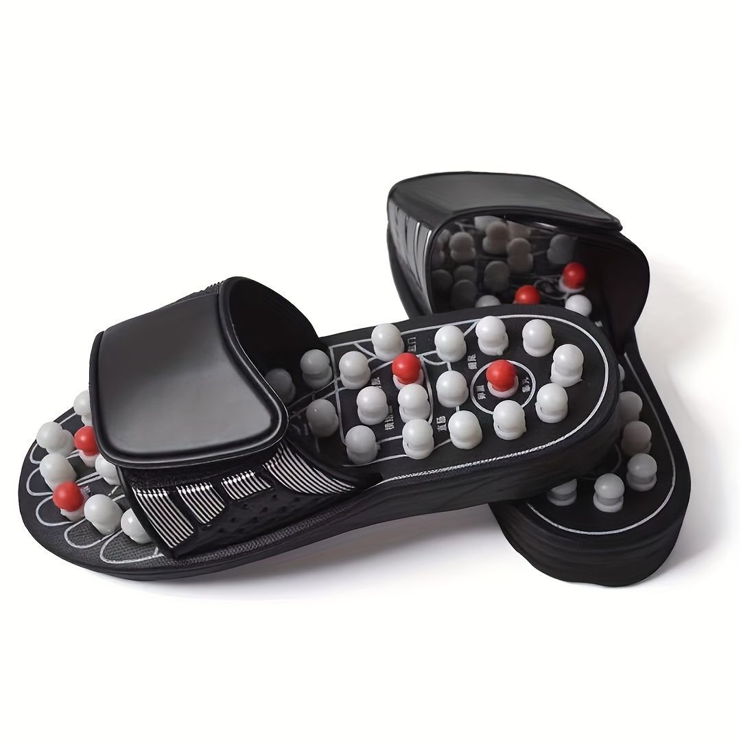Japanese Acupressure Slippers Rotating Massage Slippers Reflexology Slippers - Black - Size 38 - Image 2