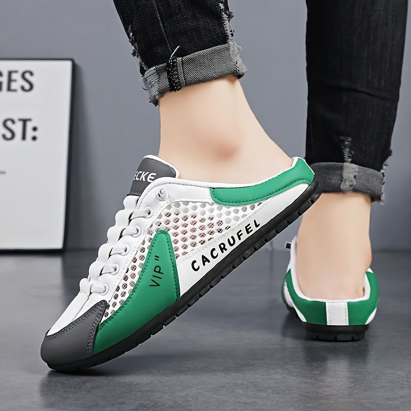 Men'S Casual Shoes Slip-On Shoes Semi-Slippers Anti-Slip Shoes Wear-Resistant - Green - Size 47 - Image 1