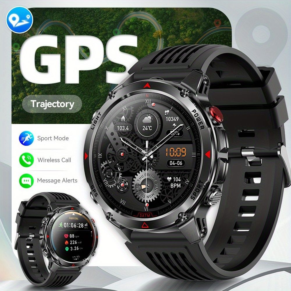 Men'S Outdoor Smart Watch GPS Sports Watch Water-Resistant Smart Watch Wireless - Blue - Size 01 - Image 2