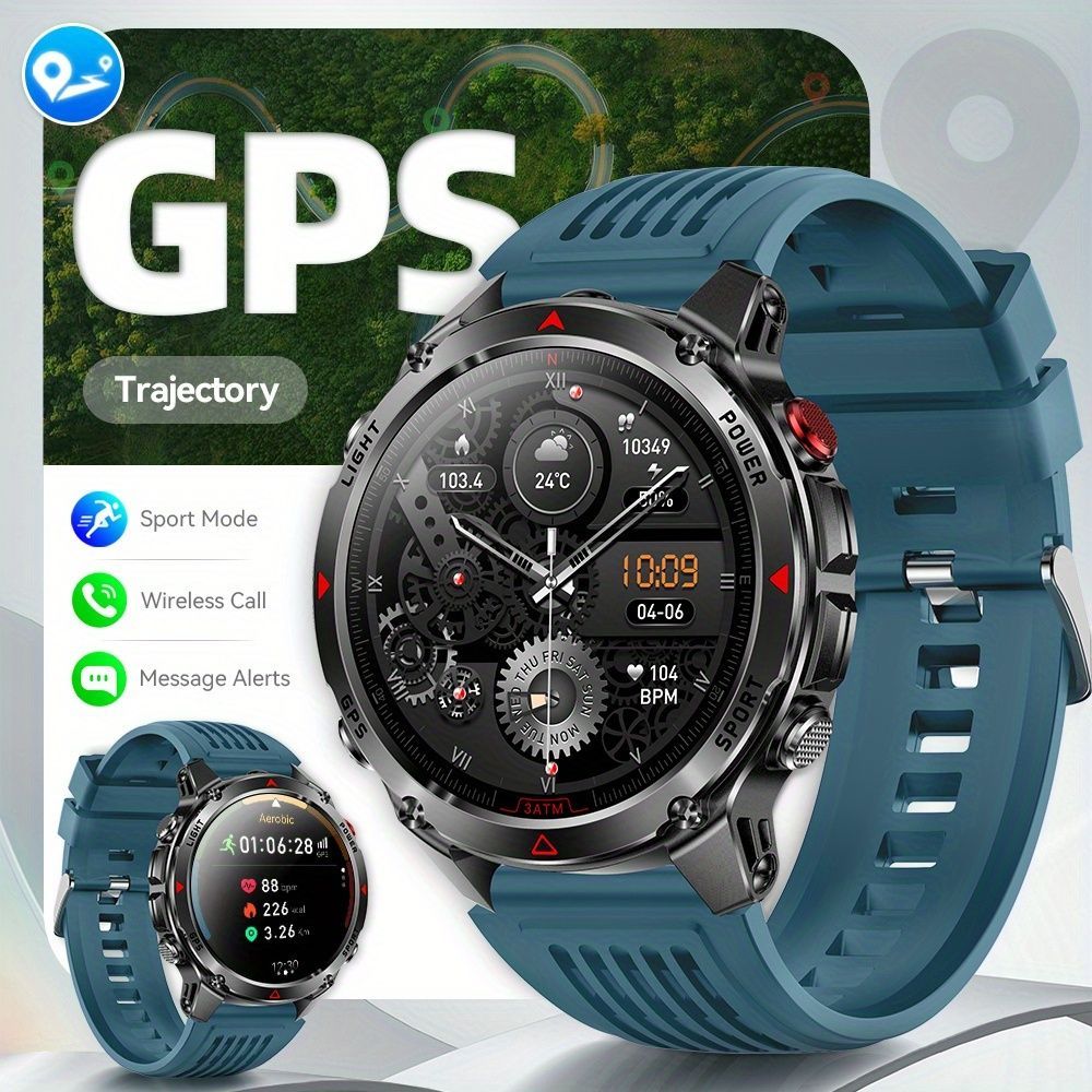 Men'S Outdoor Smart Watch GPS Sports Watch Water-Resistant Smart Watch Wireless - Gray - Size 01 - Image 3