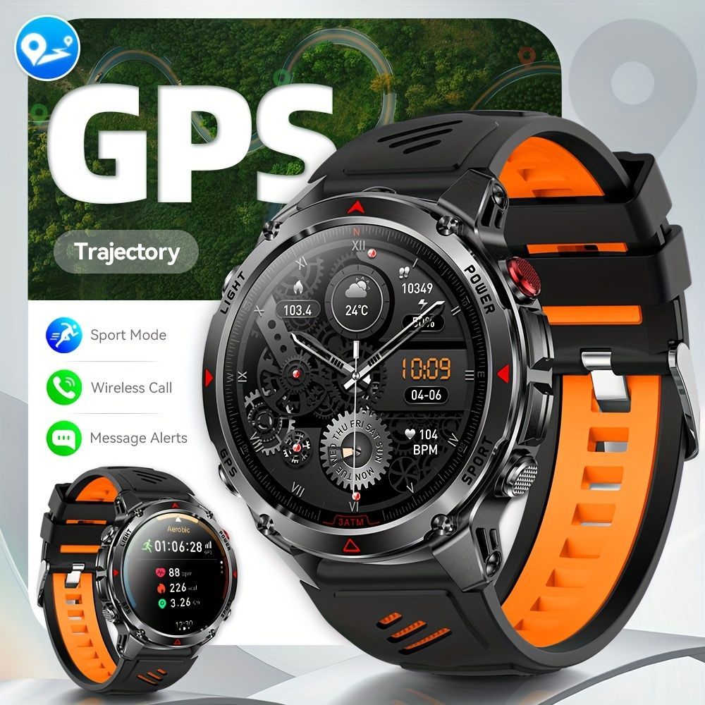 Men'S Outdoor Smart Watch GPS Sports Watch Water-Resistant Smart Watch Wireless - Gray - Size 01 - Image 4