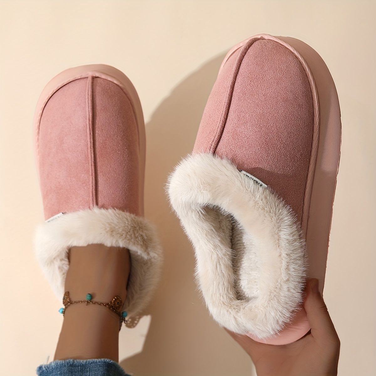 Women'S Furry Slippers Cosy House Shoes Australian Women’S Lounge Slippers Warm - Black - Size 40 - Image 4