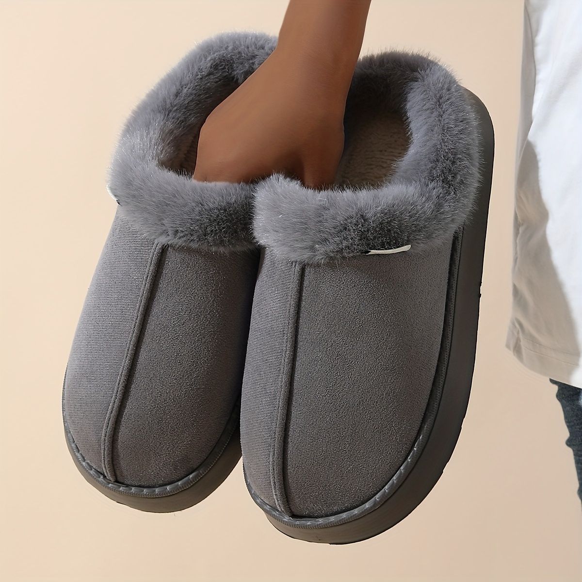 Women'S Furry Slippers Cosy House Shoes Australian Women’S Lounge Slippers Warm - Gray - Size 40 - Image 1