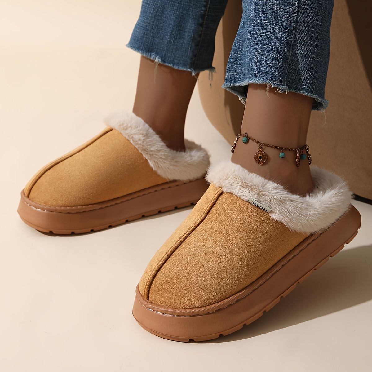 Women'S Furry Slippers Cosy House Shoes Australian Women’S Lounge Slippers Warm - Pink - Size 45 - Image 5