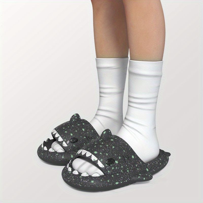 Ladies Shark Slippers Glowing Glitter Slippers Quick-Dry Slippers Non-Slip EVA - Pink - Size 43 - Image 4