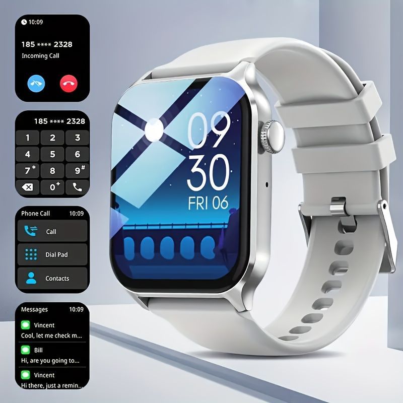 Smart Watch 1.83-Inch Screen Wireless Call Wireless Music Voice Control Sports - White - Size 001 - Image 1