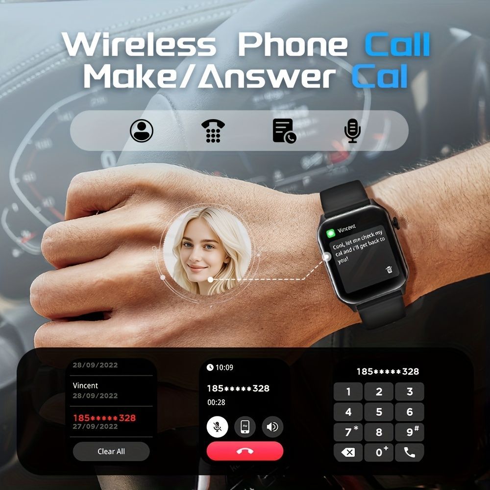 Smart Watch 1.83-Inch Screen Wireless Call Wireless Music Voice Control Sports - White - Size 001 - Image 8
