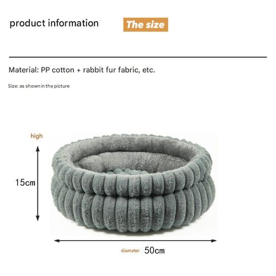 Grey Plush Cat Bed – Soft, Cozy & Durable Cat Furniture - Image 6