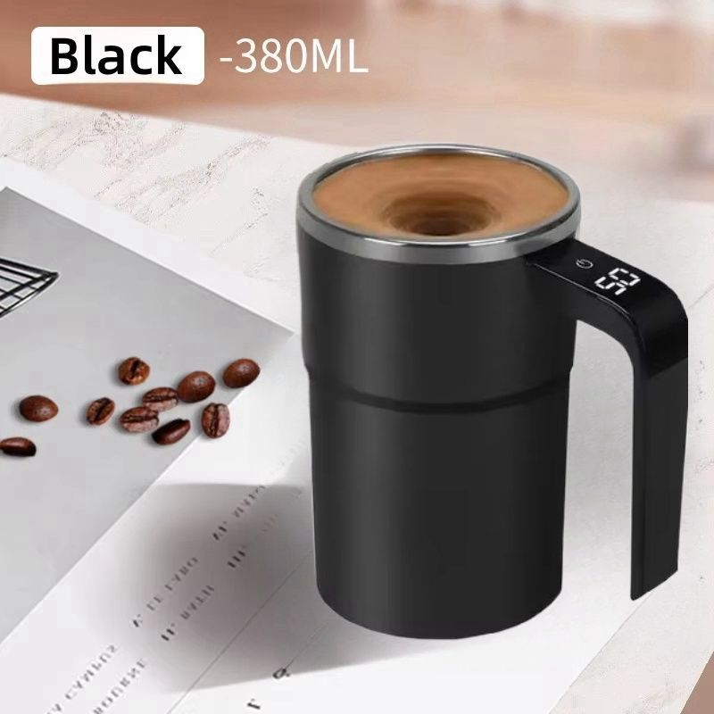 Self-Stirring Coffee Mug Automatic Stir Mug LED Temperature Mug Rechargeable - Beige - Size 380ML - Image 5
