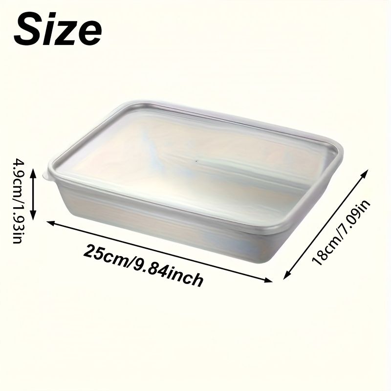 3 pieces/set Large stainless steel square food storage box with transparent lid - leak-proof, stackable, durable - perfect for camping, outdoor exploration and home use - perfect for storing meat, fruits - Image 6